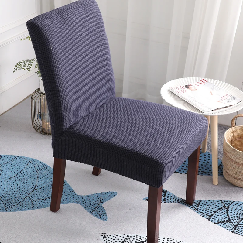 Navy Blue Yaapeet Soild цвет Рождественский стул домашний стул для столовой чехлы сохраняющие тепло спандекс эластичная ткань Универсальный стрейч - Цвет: Navy Blue