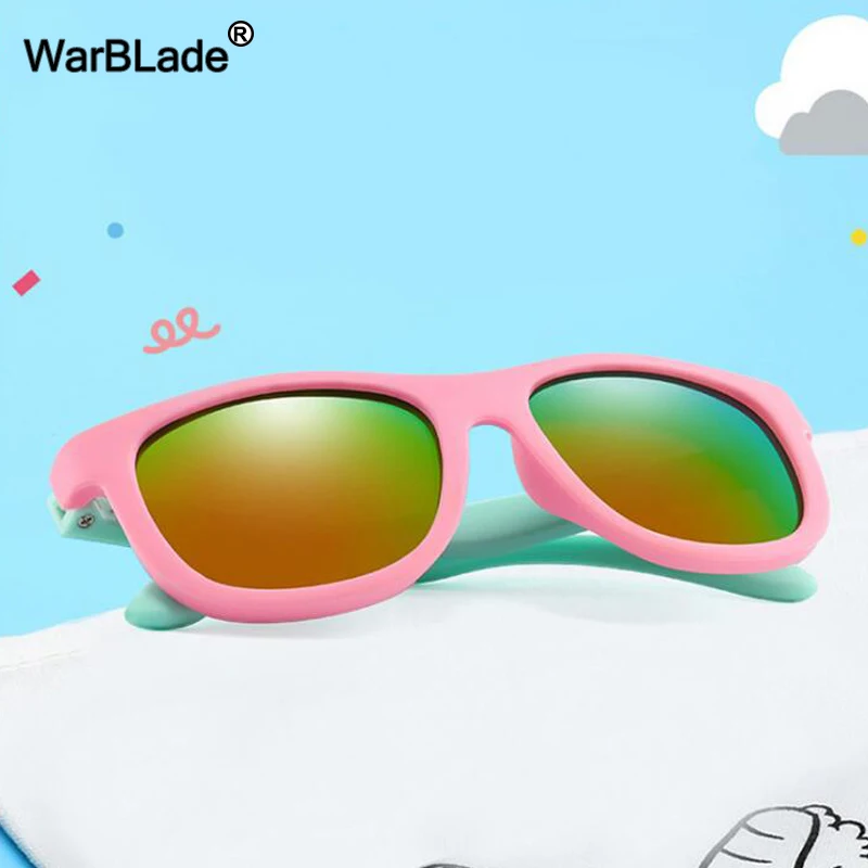 WarBlade/новые детские солнцезащитные очки, Детские поляризованные солнцезащитные очки для мальчиков и девочек, силиконовые защитные очки для малышей, затемненные очки UV400