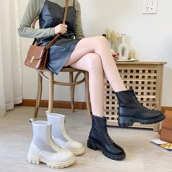 

Lace Denim Women's Female Sandal Black Platform Sandals Breathable Med Spring Shoes 2020 Summer All-Match shoes Ladies Comfort