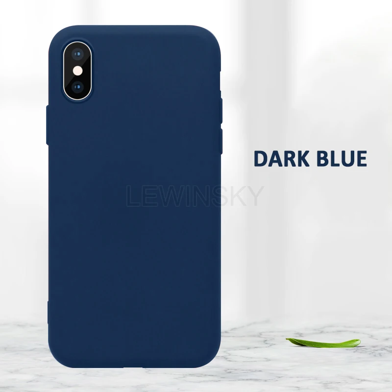 Navy Blue Официальный силиконовый чехол с логотипом для iPhone 11 Pro 7 8 6 6S Plus, Жидкий чехол для Apple iPhone X XR XS 11 Pro MAX чехол s - Цвет: Navy Blue