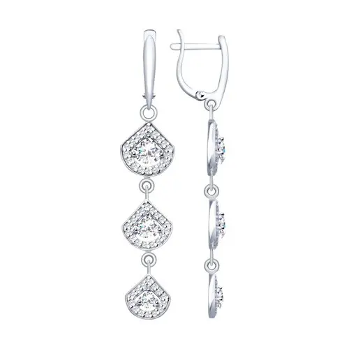 Серьги SOKOLOV из серебра со Swarovski Zirconia