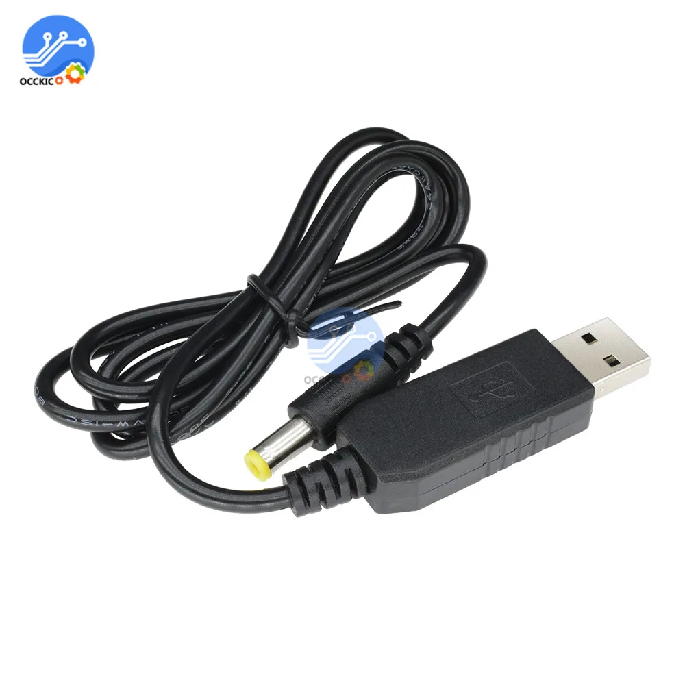 USB DC 5V к DC 12V повышающий кабель Модуль преобразователя 2,1x5,5 мм Штекерный разъем