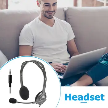 

Logitech H111 Stereo Headset with Mic 3.5mm Single Plug Wired Headphones
