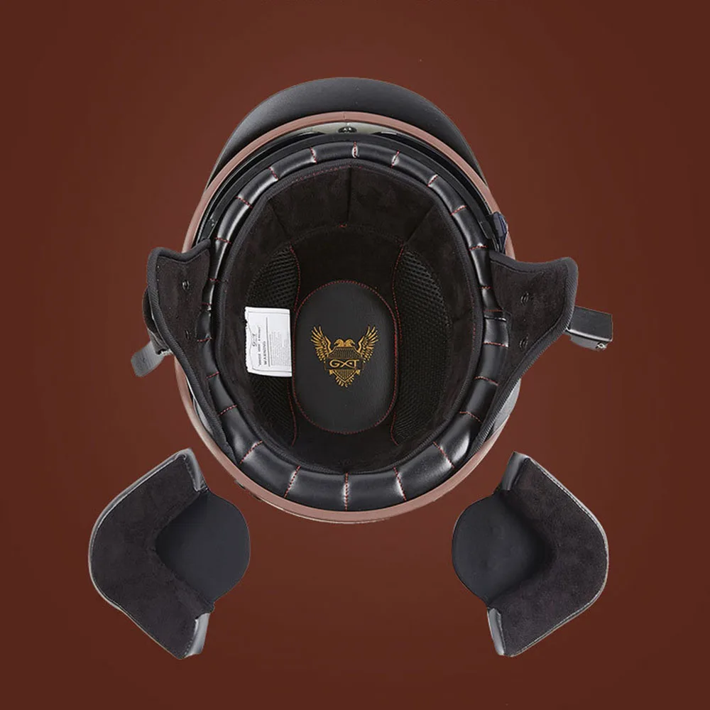 GXT мотоциклетный шлем Ретро Винтаж Casco с открытым лицом скутер мотоциклетный гоночный шлем для верховой езды с DOT сертификация Мото шлем