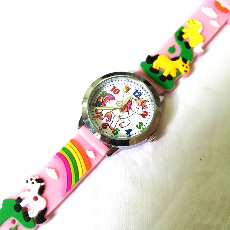 3D Детские Мультяшные часы кварцевые Красивые милые пони мини детские часы для мальчиков Рождественский подарок для девочек часы детские часы Relogio Infantil