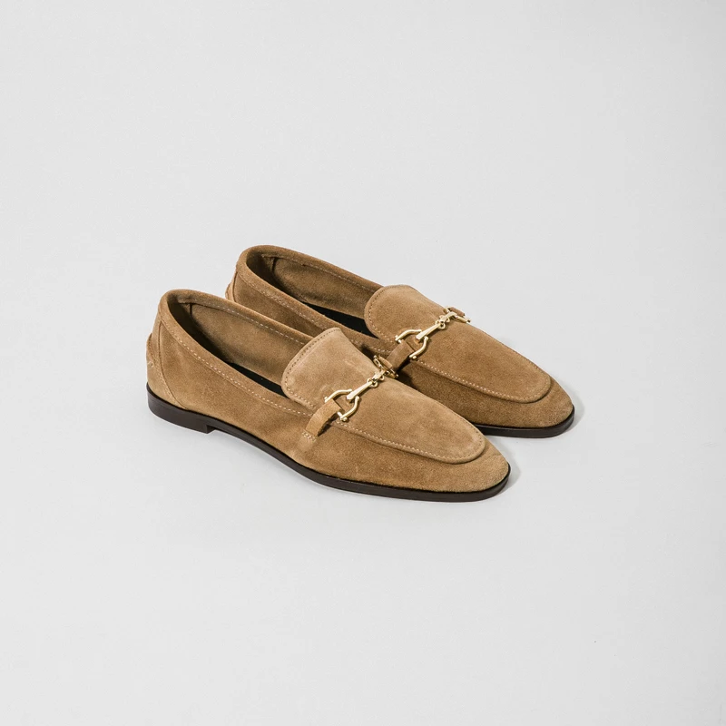 Brand Women Shoes 2021 Autumn Khaki Cow Suede Leather Flats Shoes Casual Flat Loafers Four Seasons Pregnant Woman Shoes Mujer