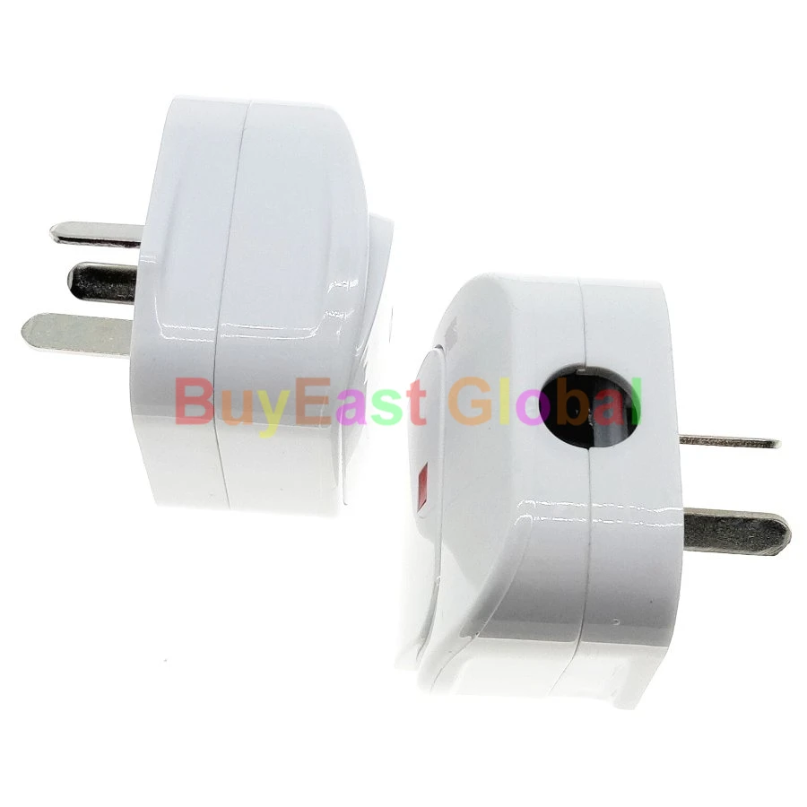 Упаковка 3) Китай 3-контактный DIY Rewireable Plug 250V 10A плавленый w/главный выключатель питания светодиодный индикатор