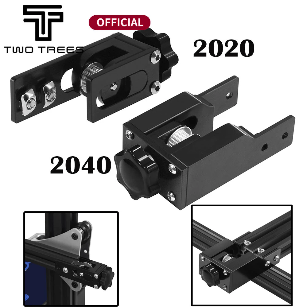 X-axis Timing Belt Straightening Tensioner for 2020/2040 Aluminum Profiles Printer Aluminum Alloy 3D Printer Accessories X‑Axis Synchronous Belt Tensioner 