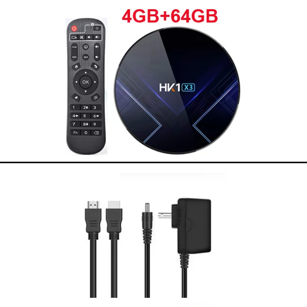 HK1 X3 Android 9,0 ТВ приставка Amlogic S905X3 4 Гб ПЗУ 64 Гб 128 Гб 8K 5G Wifi BT Youtube HDR Google Play Netfilx 1000M LAN телеприставка - Цвет: 4GB 64GB