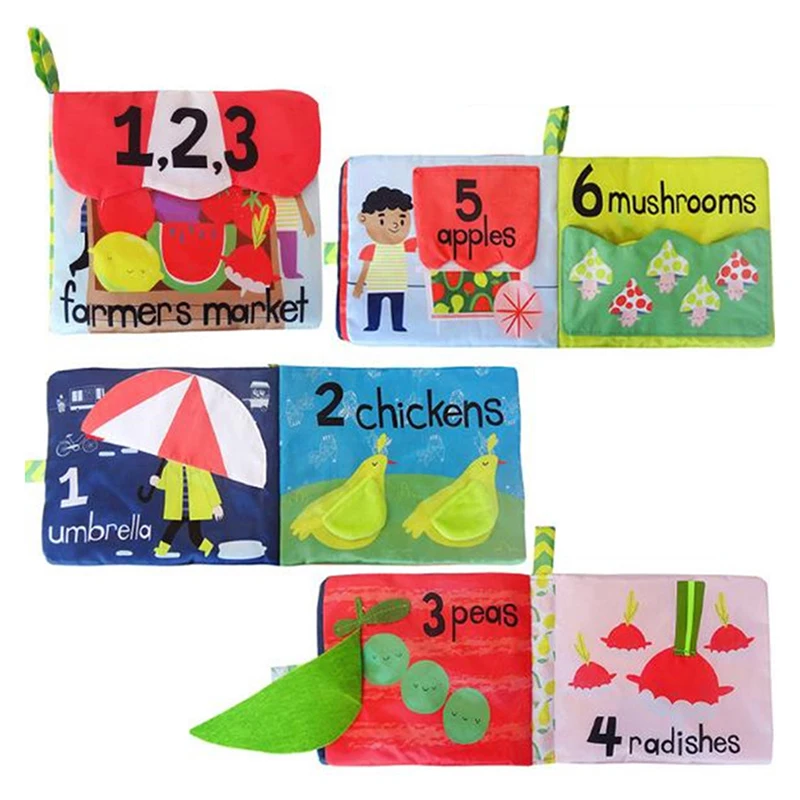 

Soft Animal Fruit Digital Cloth Book Baby Rattles Mobiles Toy Newborn Stroller Hanging Toy Bebe Early Learning Educate Baby Toys