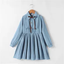 Весенне-осеннее платье для маленьких девочек; шифоновое платье принцессы с длинными рукавами для девочек; школьная детская одежда в консервативном стиле; детская одежда