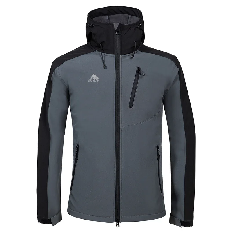 Мужская Флисовая флисовая куртка для катания на лыжах, ветрозащитная теплая куртка для спорта на открытом воздухе, походов, альпинизма - Цвет: gray
