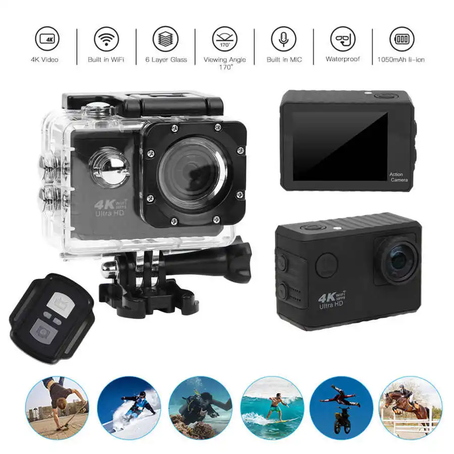 Экшн-камера для дайвинга 4K водонепроницаемая с Wi-Fi | Электроника