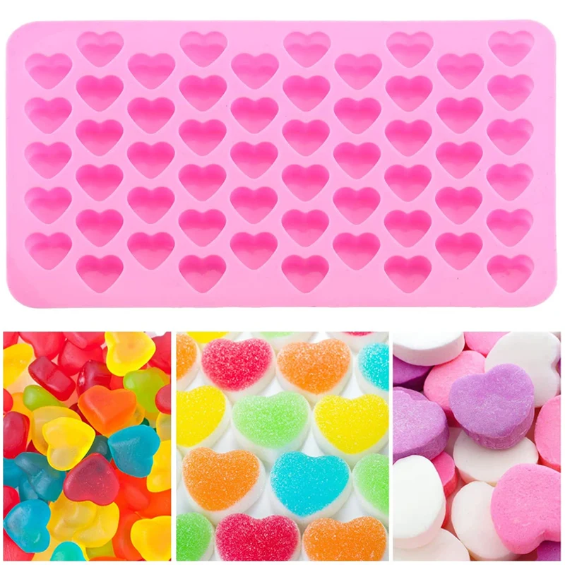 55 Cavità Mini Cuore Stampo Silicone Cubo Di Ghiaccio Vassoio Fai Da Te Cioccolato Fondente Stampo 3D Pasticceria Gelatina Biscotti Cottura Torta Deco