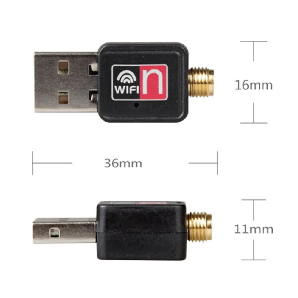 Мини USB 150 Мбит/с беспроводной адаптер lan 802.11b WiFi 2dBi антенна портативный домашний офис беспроводные сетевые карты Прямая