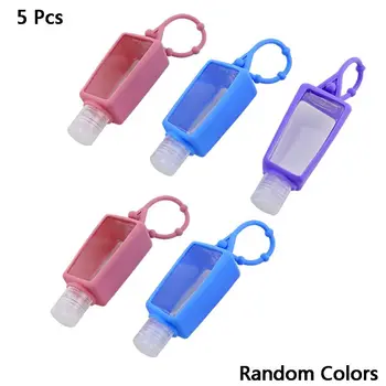 

5pcs 30ml Pocketable Silicone Bath Body Hand Sanitizer Disinfectant Holder with Outdoor Small Empty Bottle Travel Storage