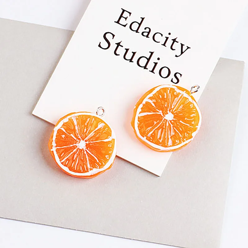 10 шт. новый стиль Харадзюку свежий лимон ломтик Фрукты милые серьги для женщин