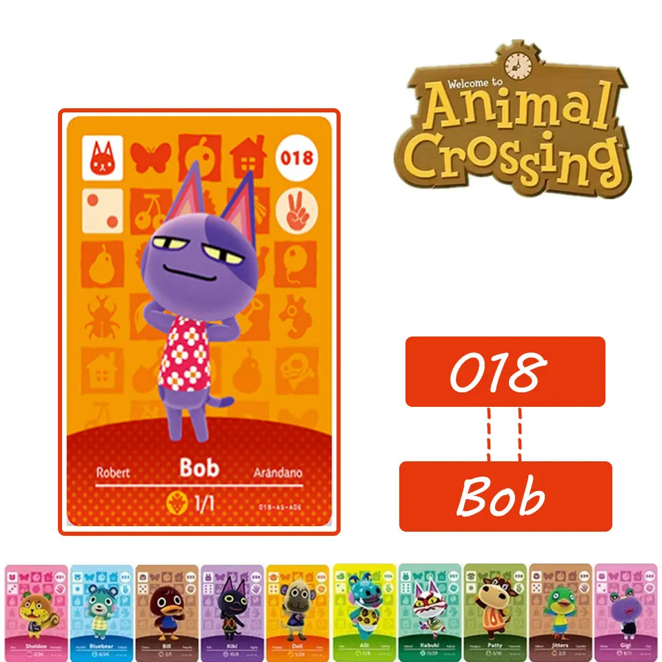 

018 Bob Animal Crossing Card Amiibo # marshal NFC Card for NS Switch Game #018 Bob Set series 1 2 3 4