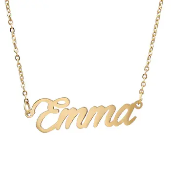 

Personality Gold Color Personalized Name Necklace Stainless Steel Customized Metal Necklaces Simple Custom Jewelry