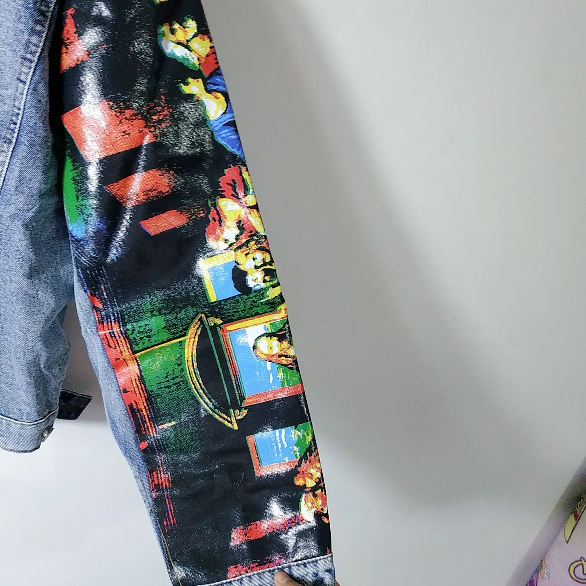 YingYuanFang модная новая классическая картина маслом силуэт дикая свободная пара джинсовая куртка