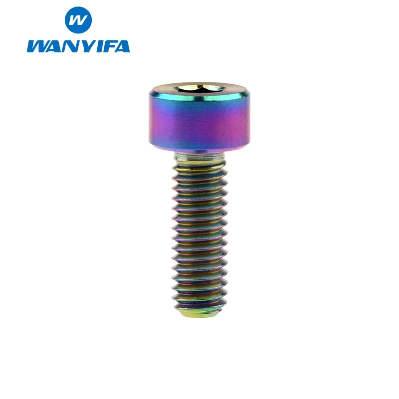 M4x12 Rainbow Wanyifa M4x10mm M4x12mm DIN912 Колонный Винт С Титановым болтом для велосипедного дискового тормоза - Цвет: M4x12 Rainbow
