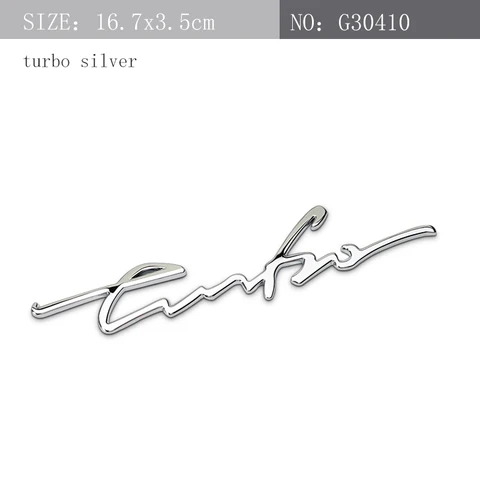 Design Car Styling Car Turbo Boost Loading Boosting 3D Metal Chrome Zinc Alloy 3D Emblem Badge Sticker Decal Auto Accessory