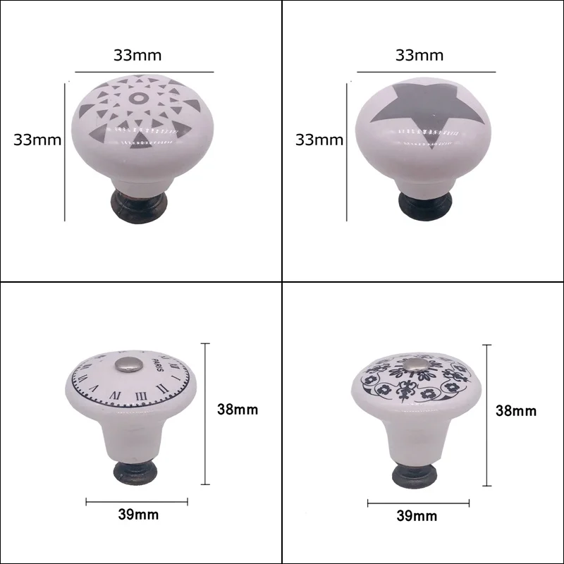 1 шт. Мультяшные керамические ручки для кухонного шкафа белая ракушка