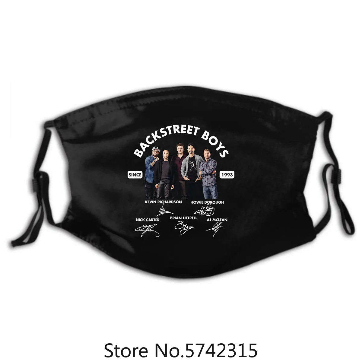 

Washable Reusable Mask with PM2.5 Filters 5 Layers of Protection Backstreet Boys Since 1993 Signature Men Women Black Mask