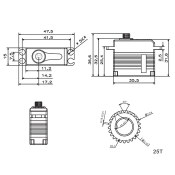 

KST X15-1208 Servo 12KG Metal Digital Servo Hollow Cup Motor Stainless Steel Gear