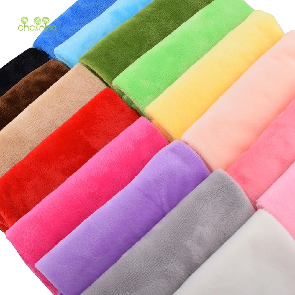 Chainho,Short Plush Fabric,DIY Quilting Sewing Cloth,Pure Color,Super Soft,Toy Or Cushion Materials,16 Colors Available,MR01