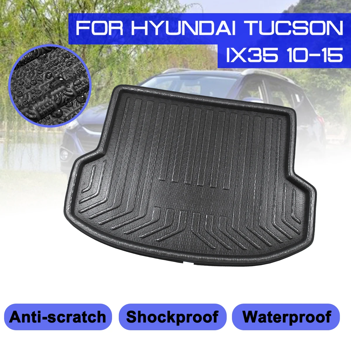 Car Floor Mat Carpet Rear Trunk Anti mud Cover For Hyundai Tucson IX35