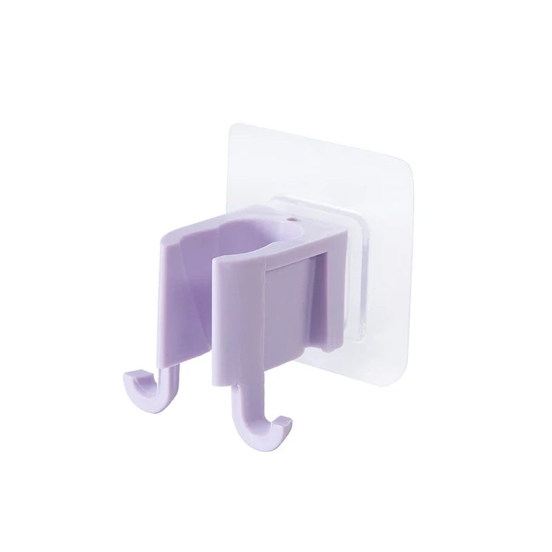 Аксессуары для ванной комнаты прикрепляемый держатель для душевой головки клейкая бездырочная фиксированная база для душа Подвижный кронштейн крючки для душевой - Цвет: purple