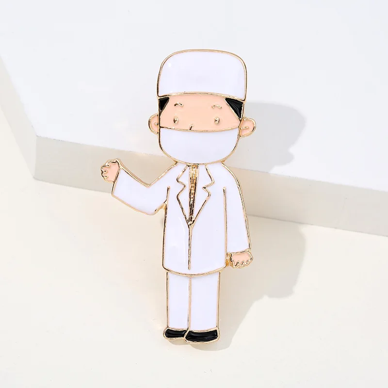 귀여운 에나멜 간호사 모양 핀 여성 브로치 패션 쥬얼리 의료 의사 간호사 학생 선물 옷깃 브로치 배지 선물