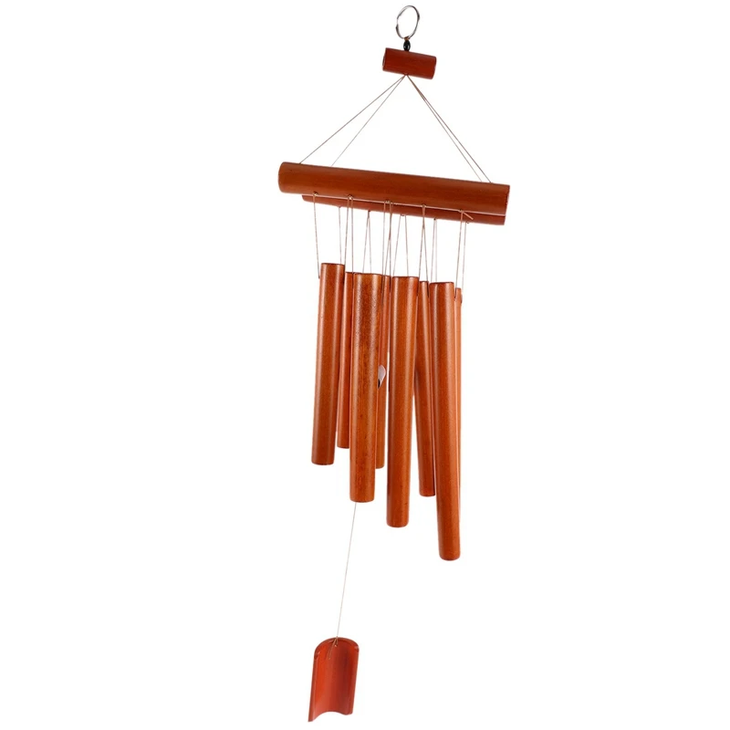 Hand-Crafted Bamboo Tubes Wind Chimes Hollow Tuned Music Natural Chime with a Ladder on Top for Indoor and Outdoor | Дом и сад