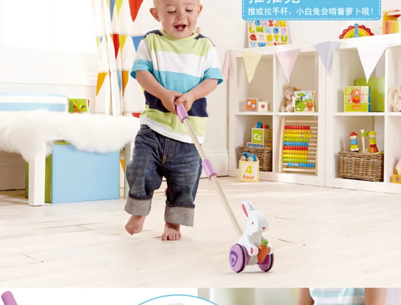 Pushing Music Single Pole Trolley Toddler Wood GIRL'S Children Wooden Baby Walker Boy Unisex Have