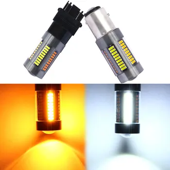 

2pcs Super Bright 4014 LED Car Indicator Lamp T20 7443 3157 Auto DRL Daytime Running Light with Turn Signals Light Amber Yellow