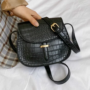 

Fashion Stone Pattern Crossbody Bags for Women New PU Leather Shoulder Messenger Bag Solid Color Small Ladies' Travel Saddle Bag