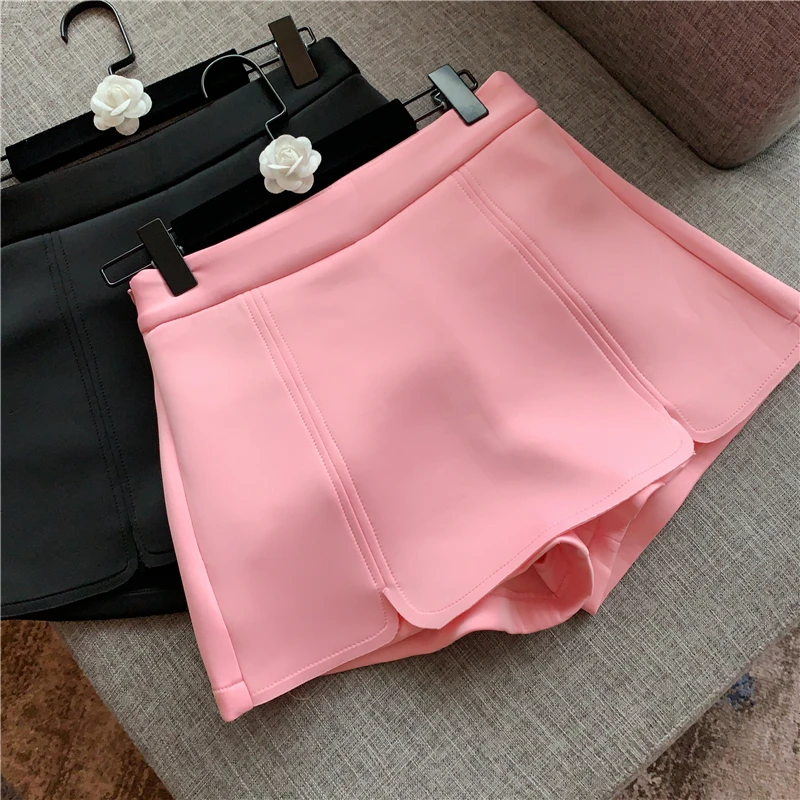 Short Skirt Lady 2020 Spring Elegant Sweet Slimming Candy-Colored Space Cotton High Waist Trousers Skirt Women Skirts Ropa Mujer