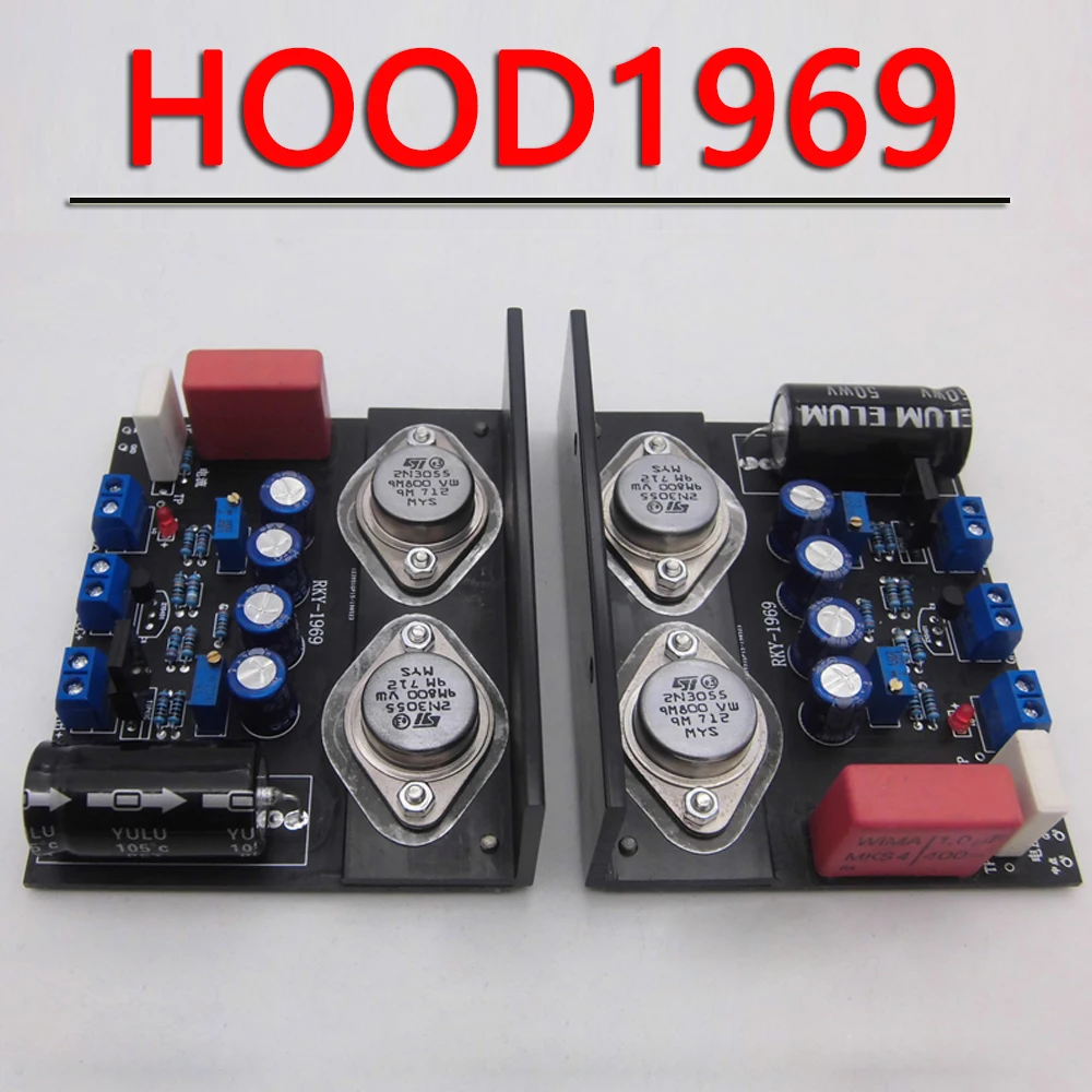 2Pcs DC12V-36V Power Amplifier HOOD1969 Class A Audio Amplifier Board Speaker Home Theater Stereo Amplifier a15 dc12v 2 channel hi fi stereo home theater amplifier 150w with 3 5mm aux jack for car mp3 pc cd speakers subwoofer