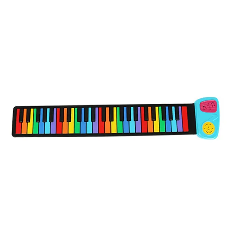 OOTDTY Радуга складной стандартный 49 клавиш силиконовая соска электронная музыка рулонное пианино клавиатура для детей начинающих - Цвет: D