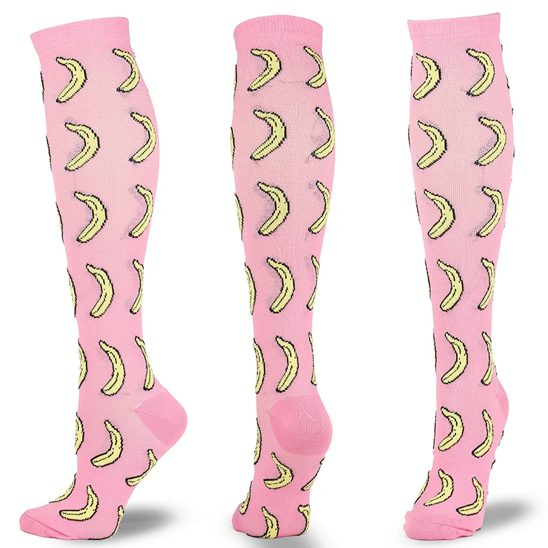 Men's And Women's Fun Compression Socks, Nursing Sports Stockings, Breathable Knee Socks, Suitable For Edema And Varicose Veins