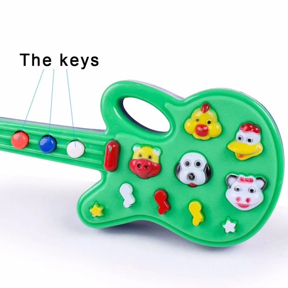 YKS игрушка музыкальная электрогитары игрушки для детей Детские Rhyme музыка моделирование пластиковая гитара для детей лучший подарок случайный цвет