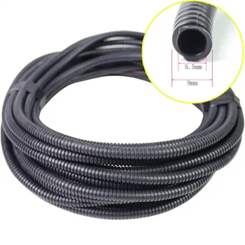 

10M 5.5mm PE Corrugated Tube Waterproof insulation wrapping cable organizer braided sleeving computer PV cables cord protector