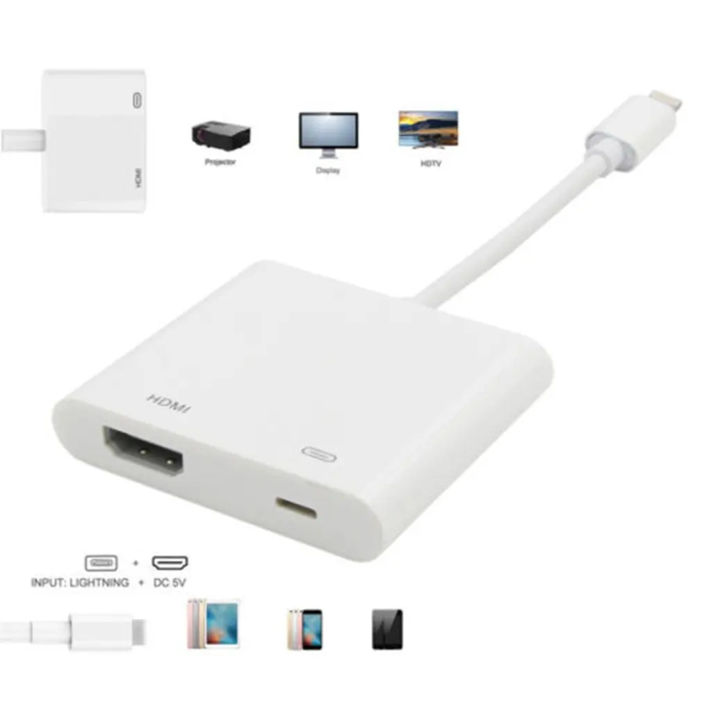 Lightning/HDMI Интерфейсный Кабель-адаптер цифровой AV tv Plug& Play 1080P HD для iPhone