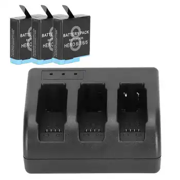 

headphone speaker terminal AHDBT‑801 Rechargeable Battery with 3‑Channel Charger for GoPro Hero 8/7/6/5
