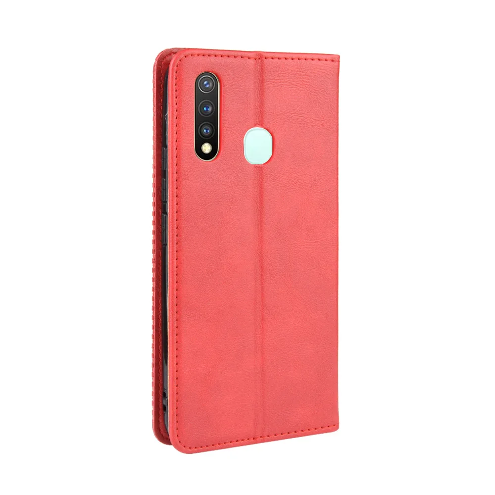 Магнитный винтажный кожаный чехол премиум класса для Vivo Y19 Y5s U3 U20 V1934A/T чехол 6,53 дюймов легкомысленный противоударный чехол