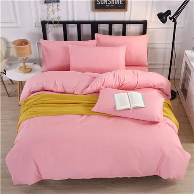 JDDTON Bedding Set New Classic Colorful 5 Size Solid Color Bed Linings Duvet Pillowcases Cover Bed Sheet Cover Set BE003 - Цвет: Solid Jade