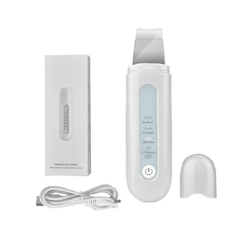 

USB Ultrasonic Skin Scrubber Deep Face Cleaning Foliating Skin Scrubber EMS Care Blackhead Remover Skin Care Tools