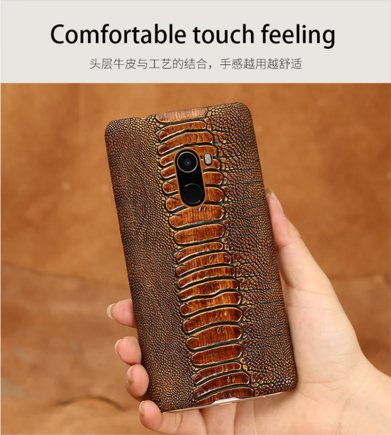 Most Buy St8yb New Genuine Leather Avestruz Texture Anti fall Telefone Case For Xiaomi Vermelho mi redmi note 7 8 a3 9 9t 10 cc9 8t pro Cover