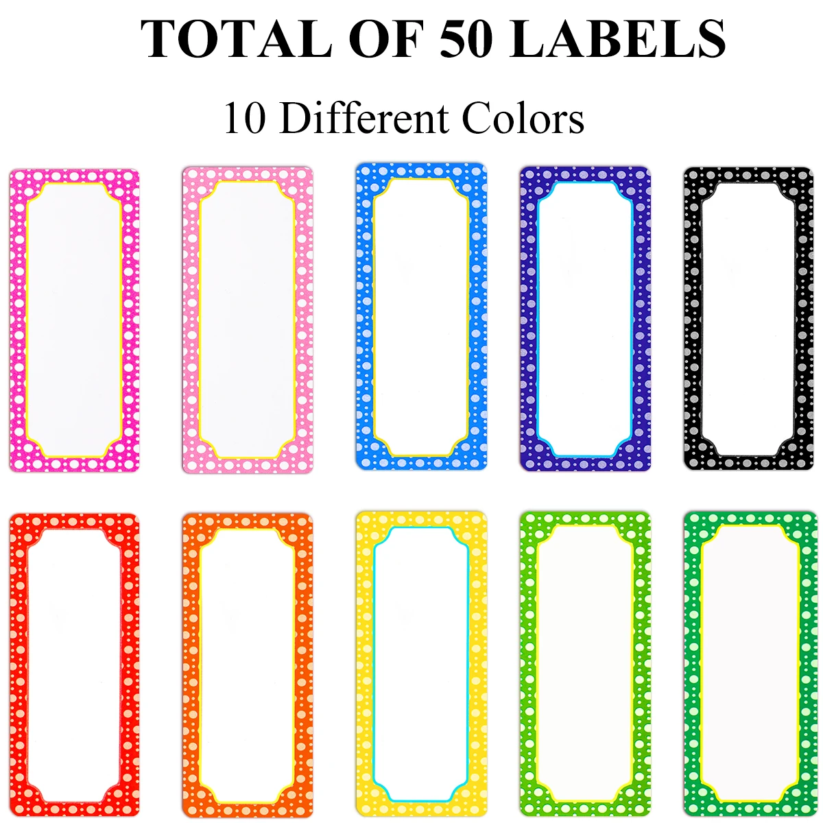 10 colors, a total of 50 with 1 pen(pen cap color random) 8*3cm rewritable message board magnetic refrigerator stickers